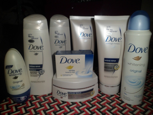 A closer look to the dove items I got.